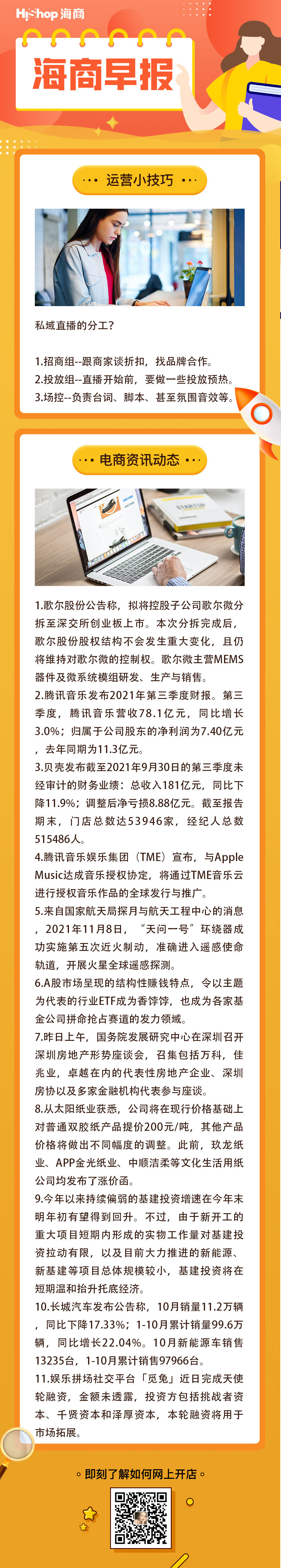 HiShop電商早報——2021年11月9日