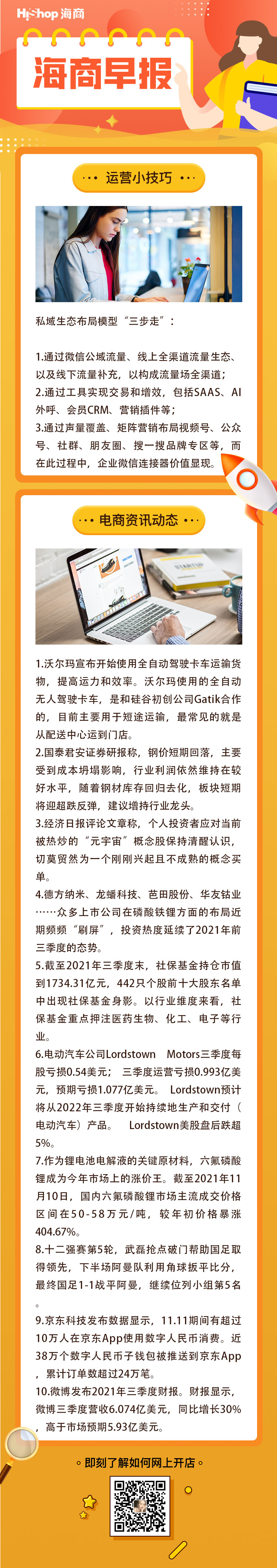 HiShop電商早報(bào)——2021年11月12日